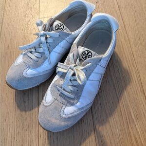 Tory Burch White and Gray Sneakers